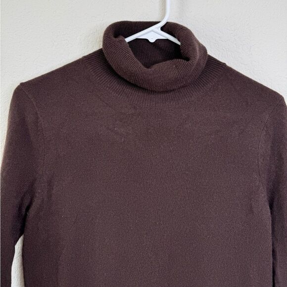 Sofiacashmere 100% Cashmere Turtleneck Sweater Dress Brown Sz M Soft Old Money - Picture 4 of 6